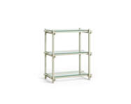 Woody Shelving System Column Low, smokey grey/clear glass