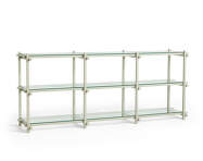Woody Shelving System Low, smokey grey/clear glass