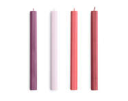 Hexagon Candle, set of 4, reds and bordeaux