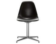 Eames Plastic Side Chair DSL, deep black/polished aluminum