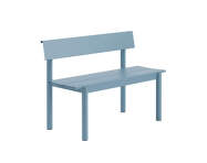 Linear Steel Bench w. Backrest 110 cm, pale blue