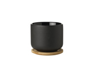 Theo Cup with Coaster, black