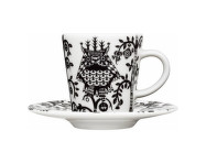 Taika Espresso Cup with Saucer, black