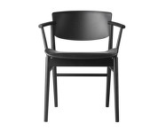 N01 Armchair, black coloured oak