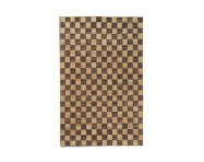 Check Wool Jute Rug 140x200, coffee/natural