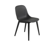 Fiber Side Chair Wood Base, black