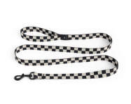 Dogs Leash Flat M/L, black/white check