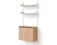 Wall Shelf 1900 Cabinet Tall w. Doors, oak/white
