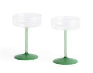 Tint Coupe Glass, Set of 2, clear, jade light green and jade dark green