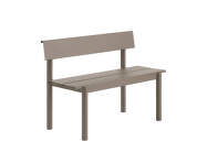 Linear Steel Bench w. Backrest 110 cm, taupe