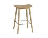 Fiber Stool 65cm Wood Base, ochre