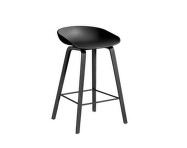 AAS 32 Bar Stool Low Black Oak Veneer, black