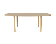 Yacht Extendable Dining Table, Round Legs, white oak