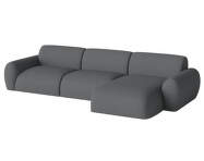 Núvol Sofa 3 Modules With Small Corner and Chaise Longue Right, dark grey