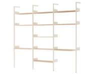 Rombe Configuration I, alabaster/lacquered oak