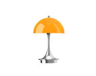 Panthella 160 Portable Lamp V3, chrome original opal orange