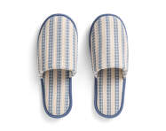 Waffle Slippers, stripe dusty blue