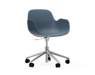 Form Armchair Swivel 5W Gaslift Alu, blue