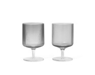 Ripple Wine Glasses, Set of 2, smoked grey