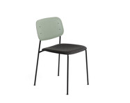 Soft Edge 40 Chair, black steel base / dusty green oak, Remix 973