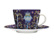 Taika Cappuccino Cup with Saucer, blue