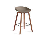 AAS 32 Bar Stool Low Walnut Veneer, khaki