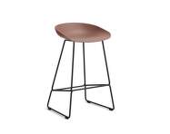 AAS 38 Bar Stool Low Black Steel, soft brick