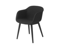 Fiber Armchair Upholstered Wood Base, Remix 183