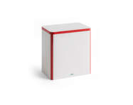 Tin Container Large, off-white and red