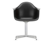 Eames Plastic Armchair DAL, deep black/polished aluminum