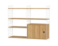 String Living Room R Shelving Set, oak/white