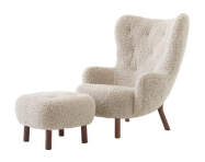 Petra VB3 Lounge Chair and Pouf ATD1, walnut/sheepskin Moonlight