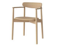 Merge Dining Chair with Armrest, white pigmented oiled oak