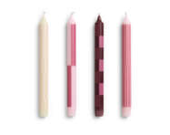 Pattern Candle set of 4, pink and bordeaux