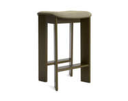 Chisel 30 Bar Stool H65, green umber lacquered beech / Linara 313