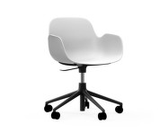 Form Armchair Swivel 5W Gaslift Black Alu, white