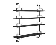 Démon Shelf 2 155 cm, 4 Shelves, black stained ash