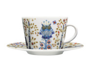 Taika Cappuccino Cup with Saucer, white