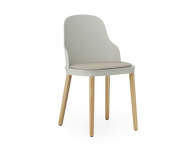 Allez Chair Oak, warm grey leather