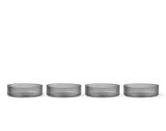 Ripple Serving Bowls, Set of 4, smoked grey