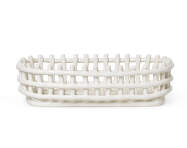 Ceramic Basket Oval, off-white