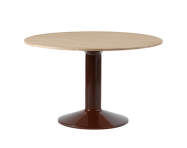 Midst Table Ø120, oak/dark red