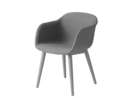 Fiber Armchair Upholstered Wood Base, Remix 133