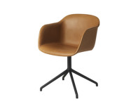 Fiber Armchair Swivel Base, cognac