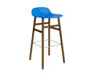 Form Bar Chair 75 cm Walnut, bright blue