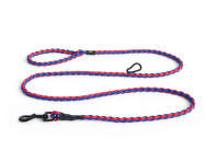 Dogs Leash Braided Adjustable, blue/red