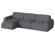 Núvol Sofa 3 Modules With Small Corner and Chaise Longue Left, dark grey