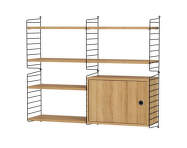String Living Room R Shelving Set, oak/black