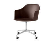 Rely Armchair HW48, polished aluminium / burnt umber