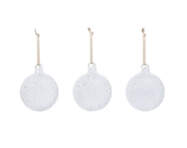 Flurry Glass Baubles M Set of 3, white